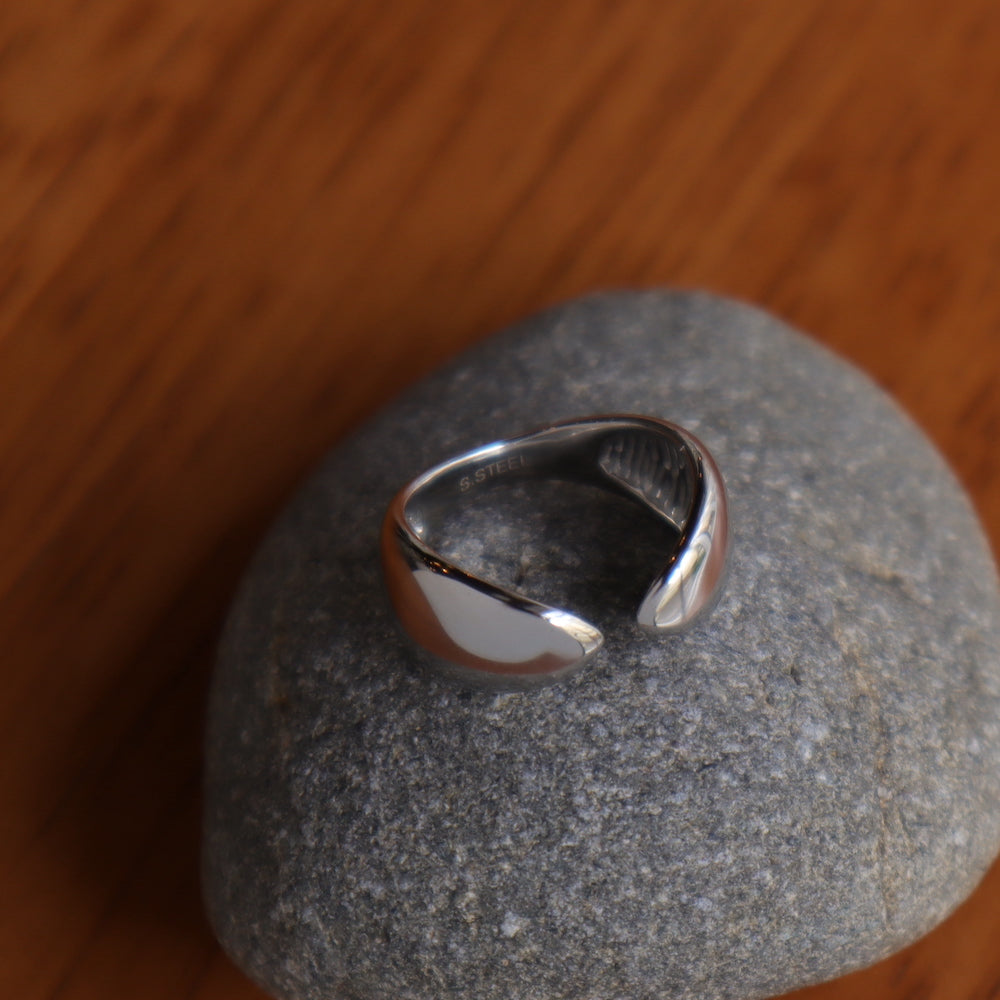 R008  stainless oversized plump ring