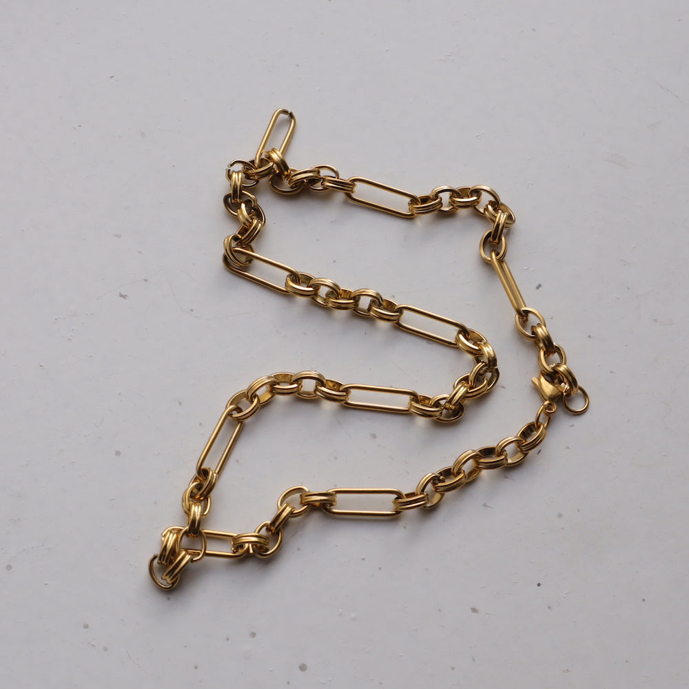 N079 stainless figaro chain necklace