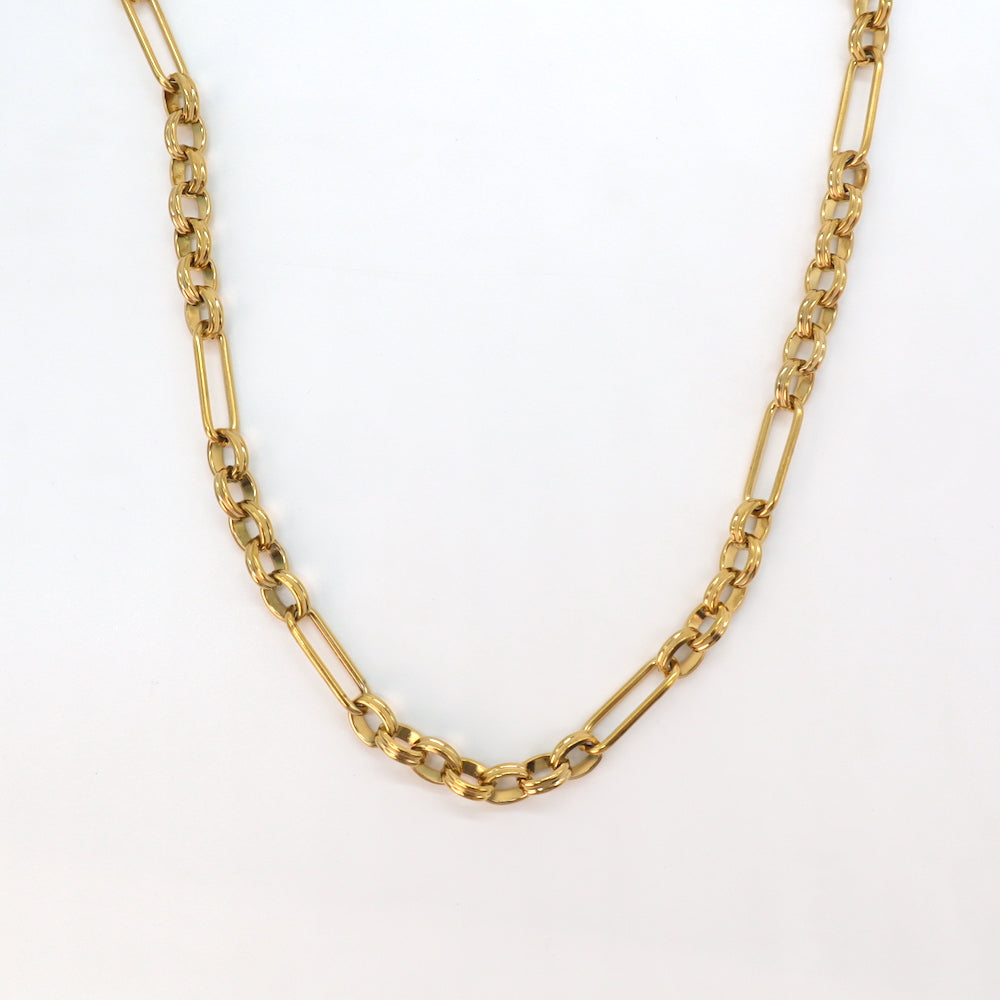 N079 stainless figaro chain necklace