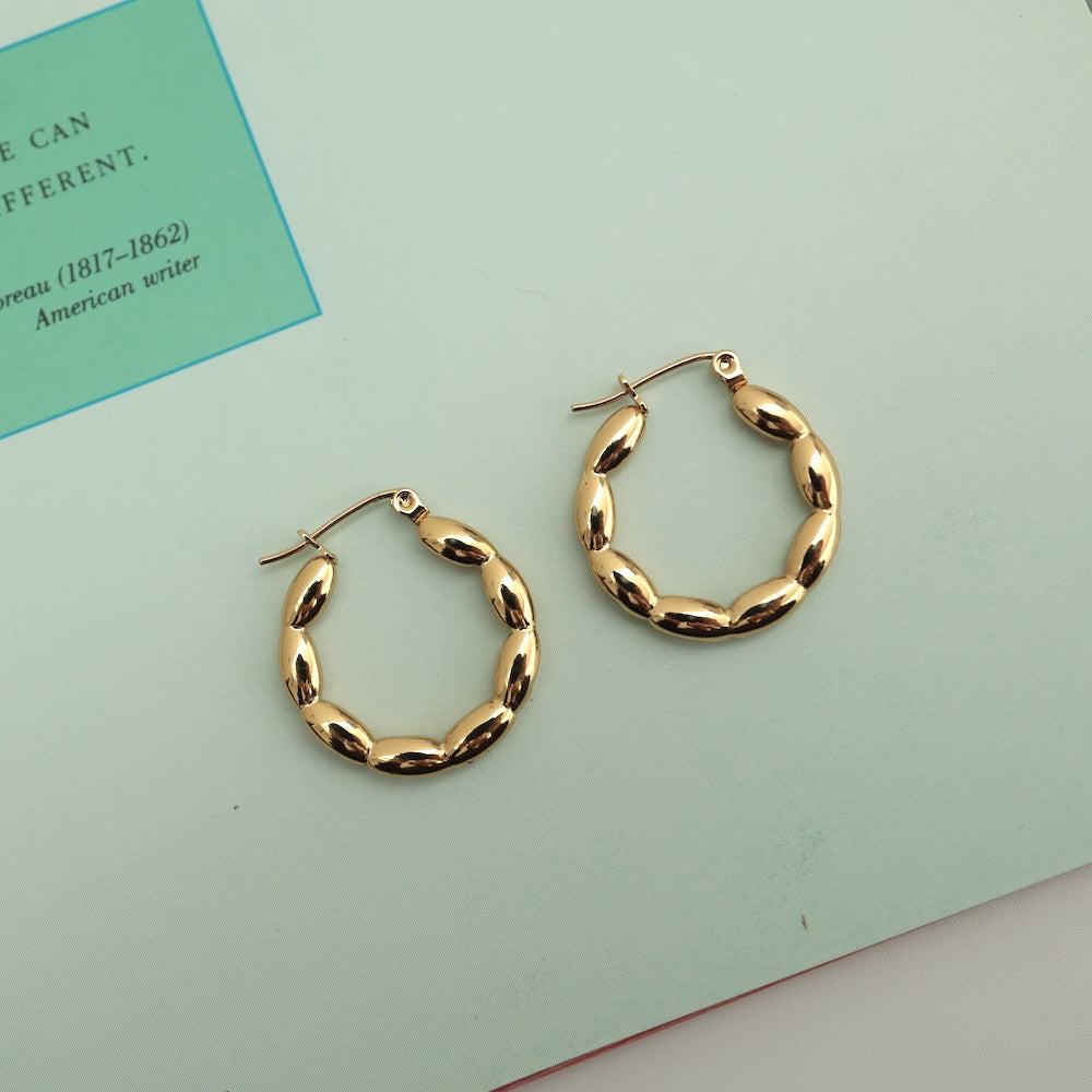 P410  stainless plump oversized hoop pierce