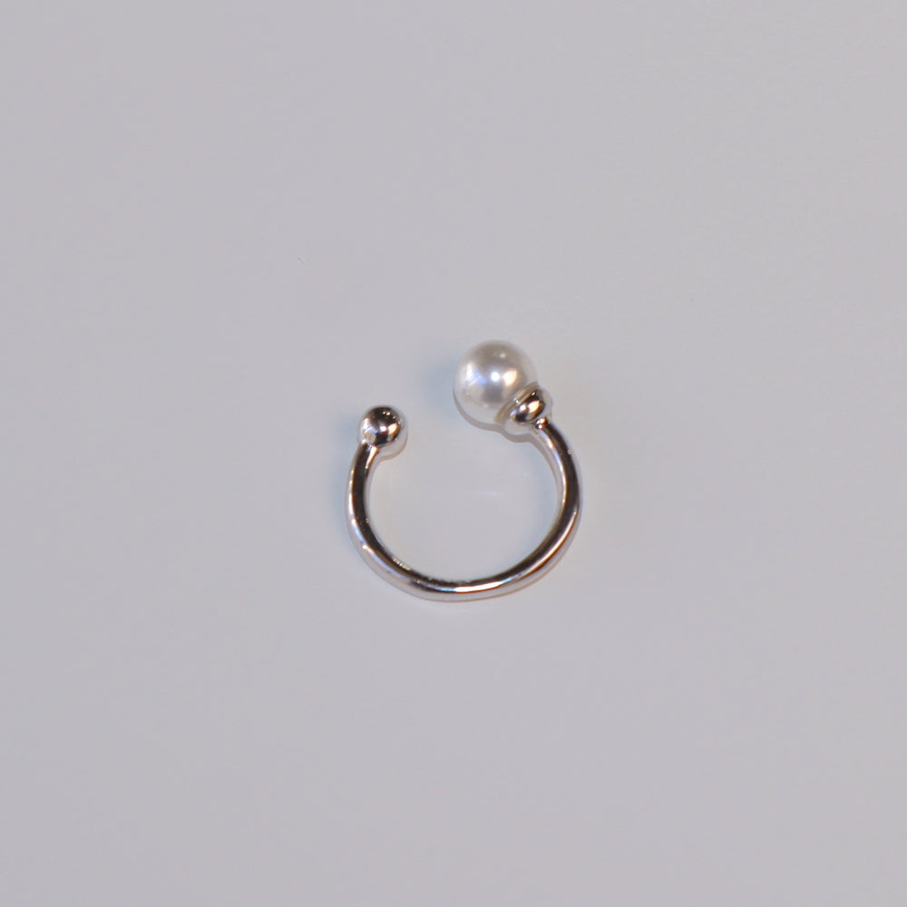 C035 silver925 minimum pearl earcuff