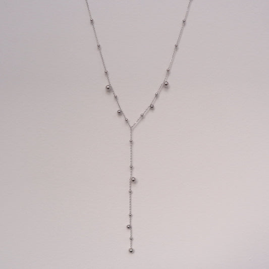 N077 stainless random ball necklace