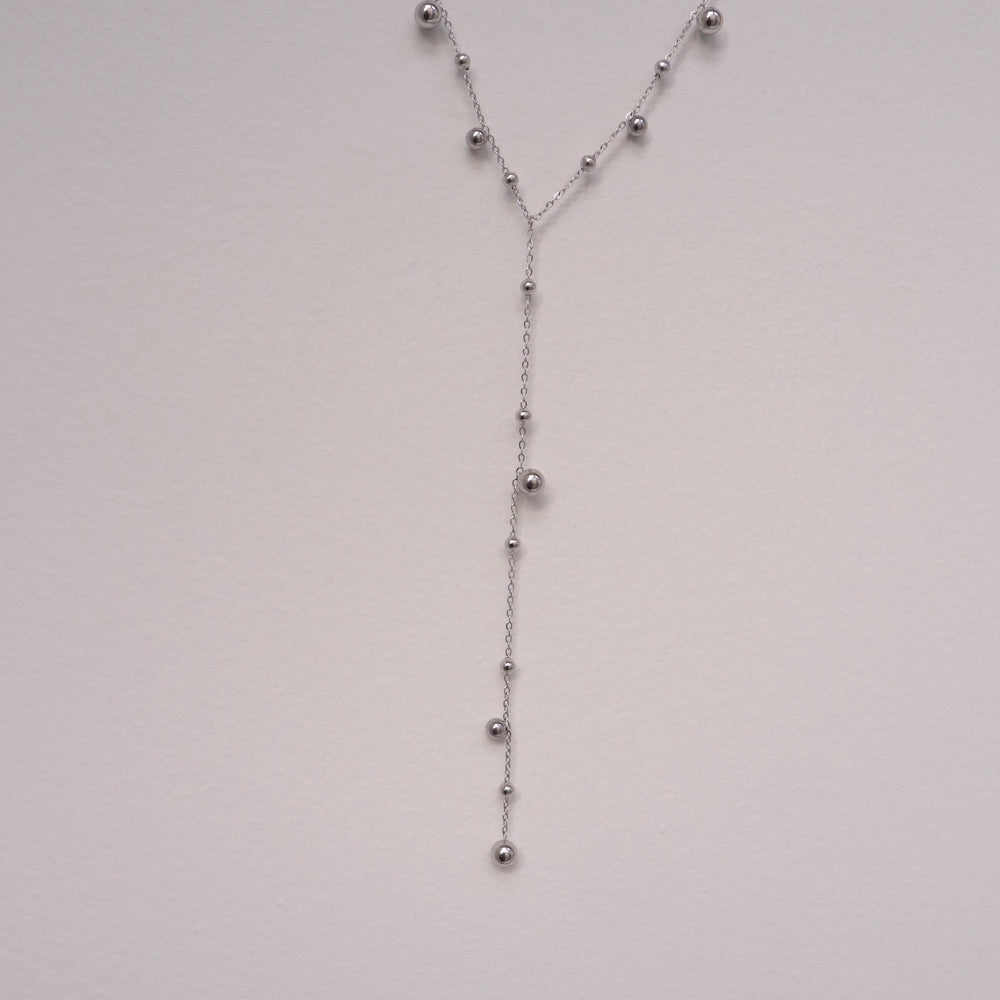 N077 stainless random ball necklace