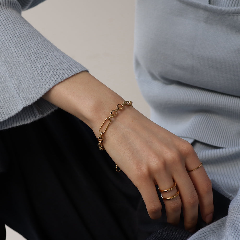N122 stainless figaro chain  bracelet