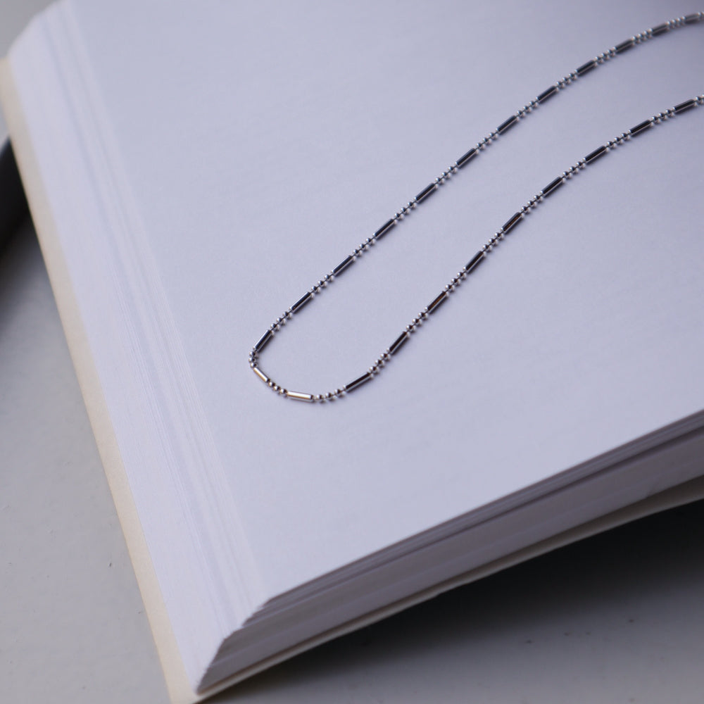 N134 stainless cylinder chain necklace