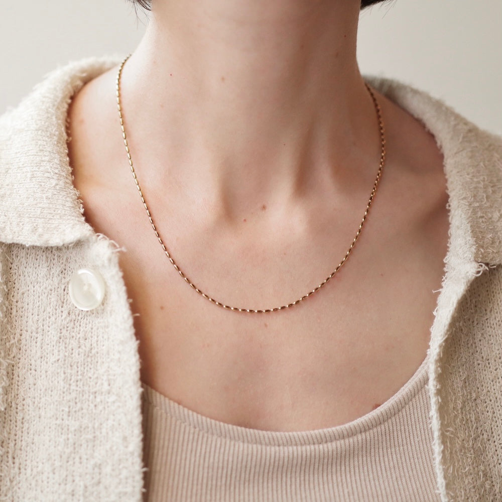 N181  stainless simple ball chain necklace