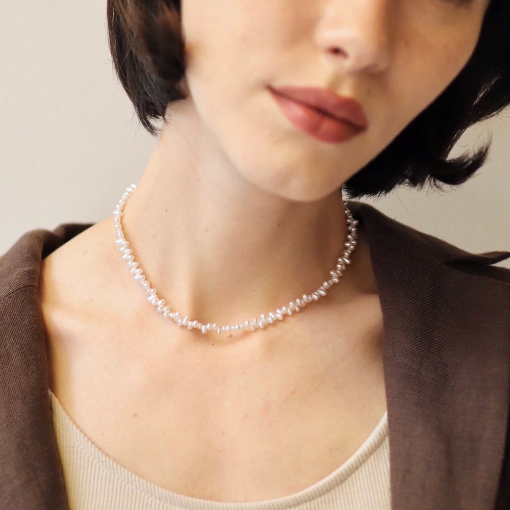 N180  stainless pearl beads necklace