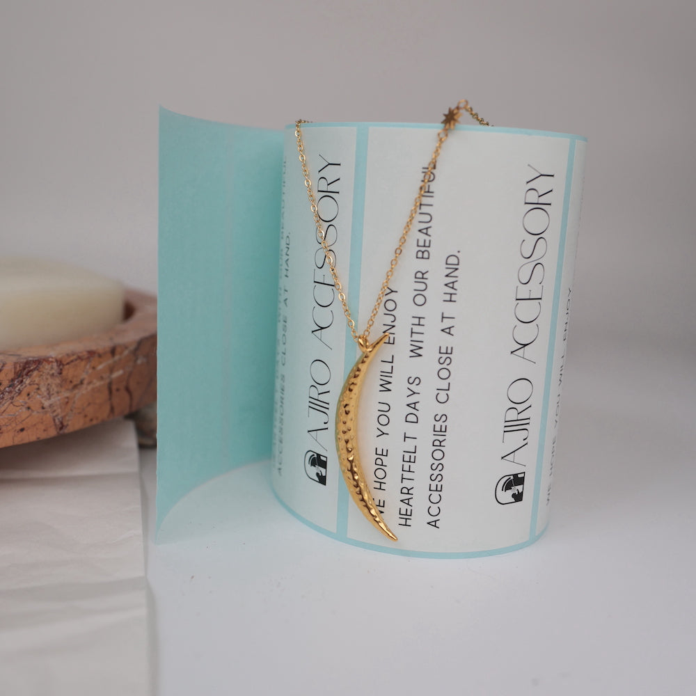 N028 stainless moon necklace
