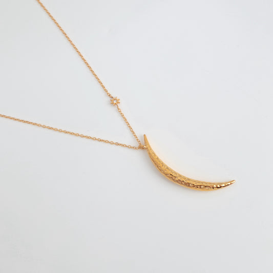 N028 stainless moon necklace