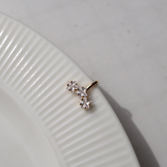 C015 stainless sparkle star ear cuff