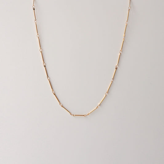 N158 stainless simple stick chain necklace