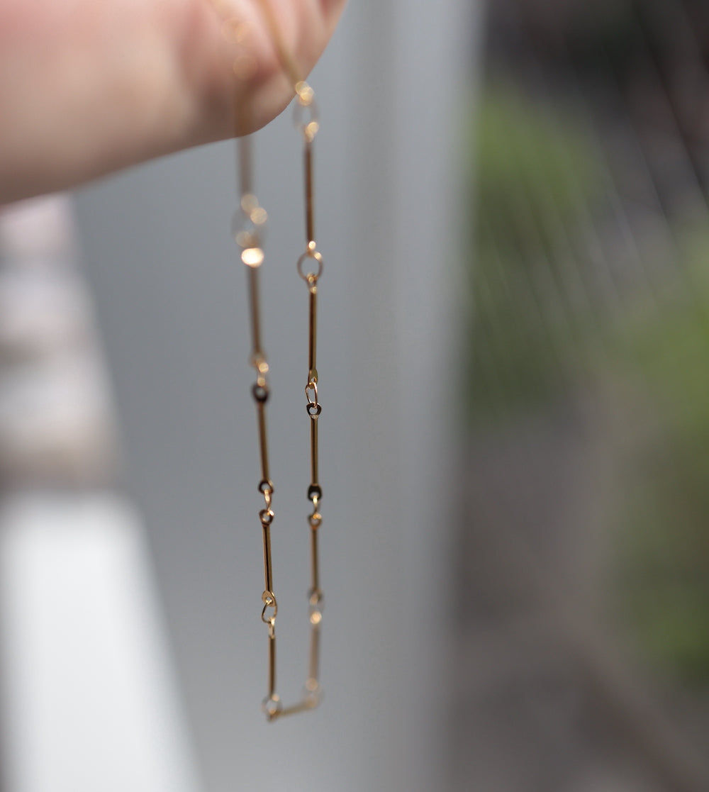 N158 stainless simple stick chain necklace
