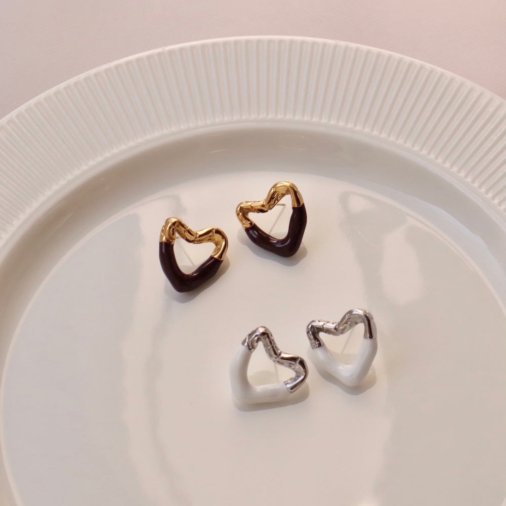 P263  stainless chocolate heart pierce