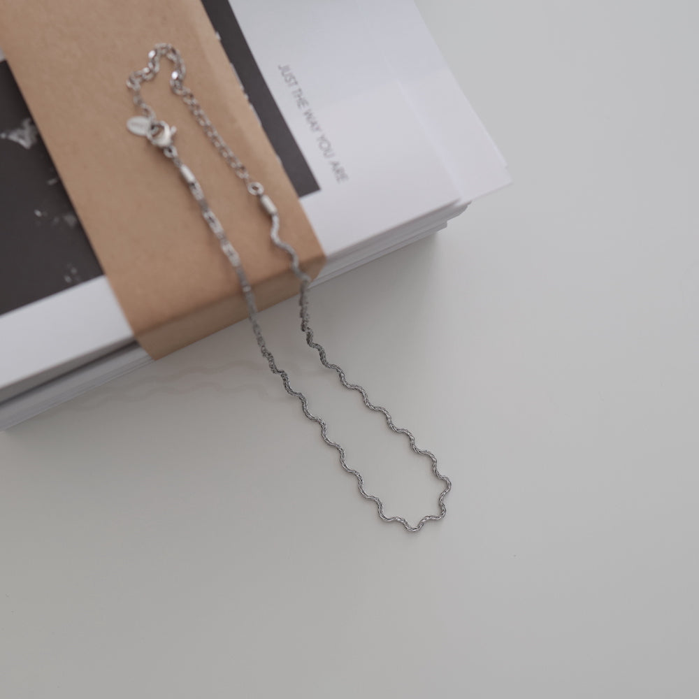 N254 stainless wave necklace