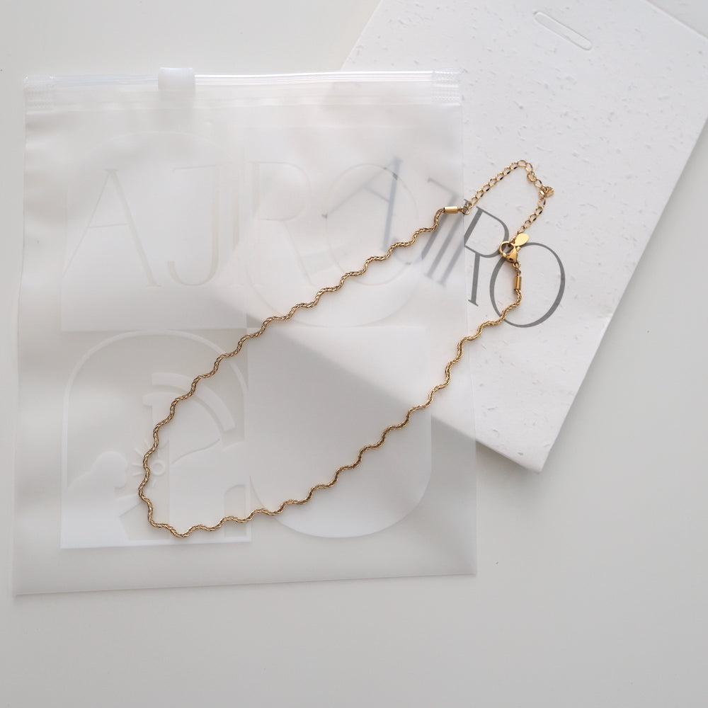 N254 stainless wave necklace