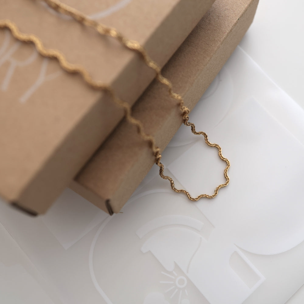N254 stainless wave necklace