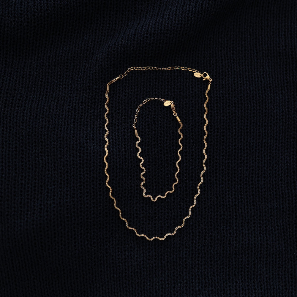 N254 stainless wave necklace