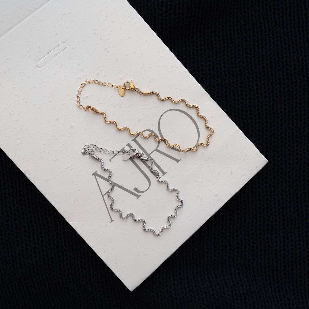 N255 stainless wave chain bracelet
