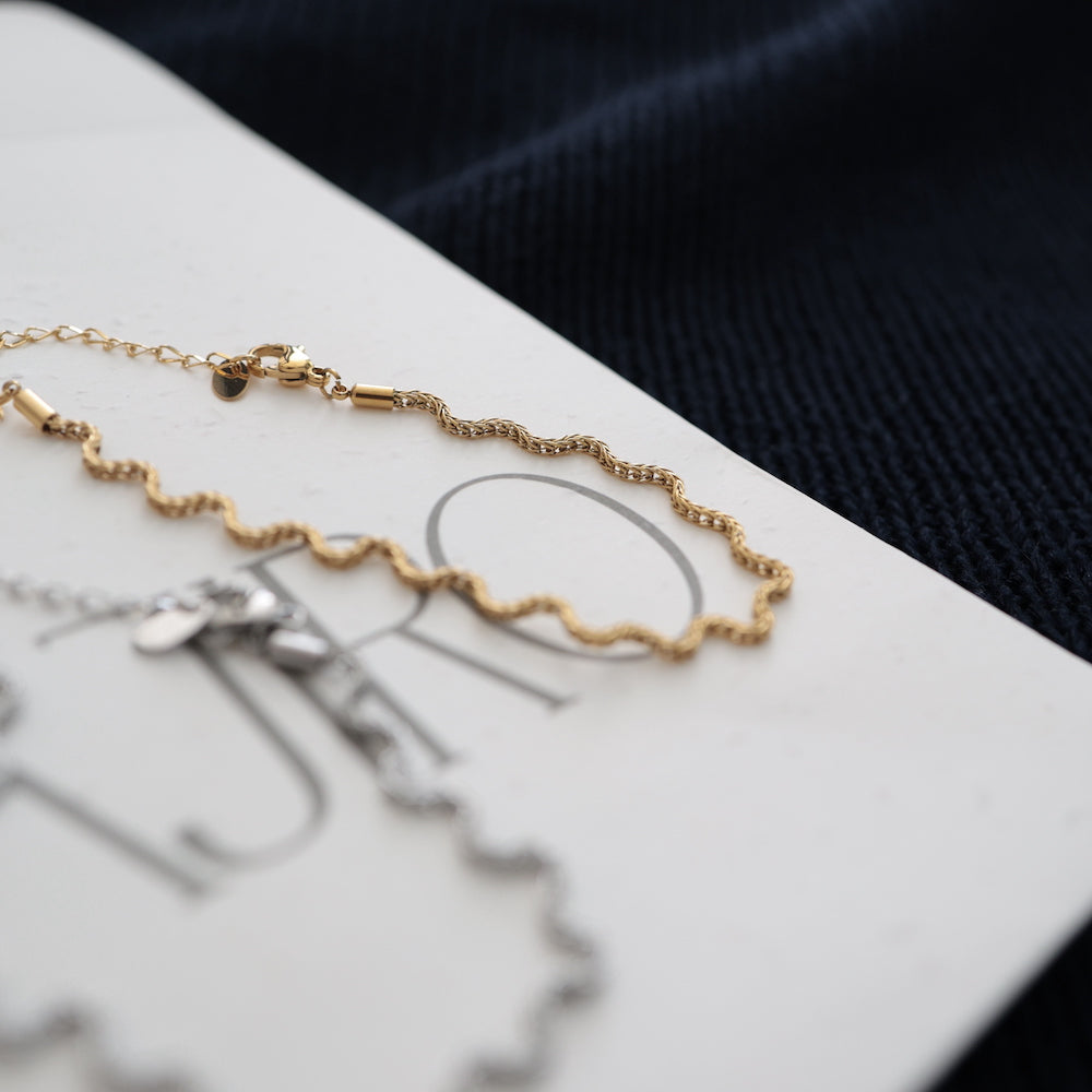 N255 stainless wave chain bracelet