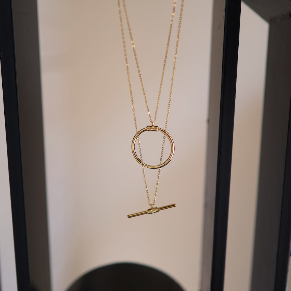 N256 stainless layered necklace