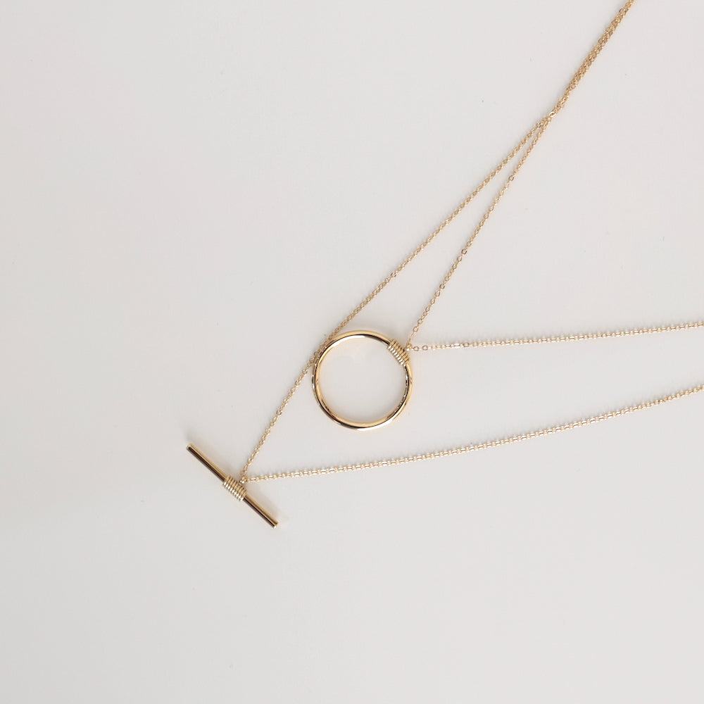 N256 stainless layered necklace