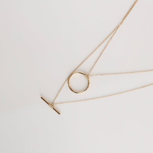 N256 stainless layered necklace