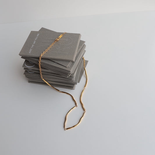 N057 stainless nuance wave necklace