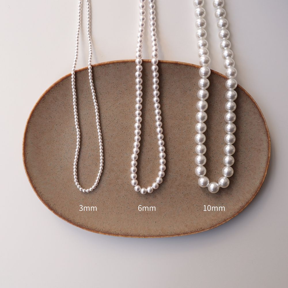 N067 big pearl bees necklace