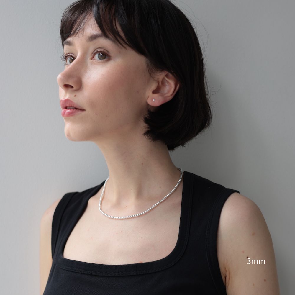 N067 big pearl bees necklace