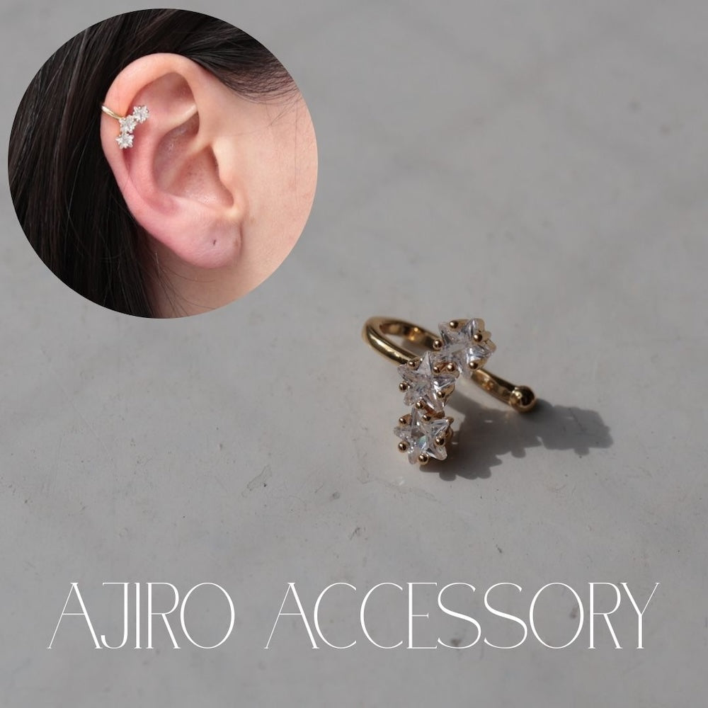 C015 stainless sparkle star ear cuff